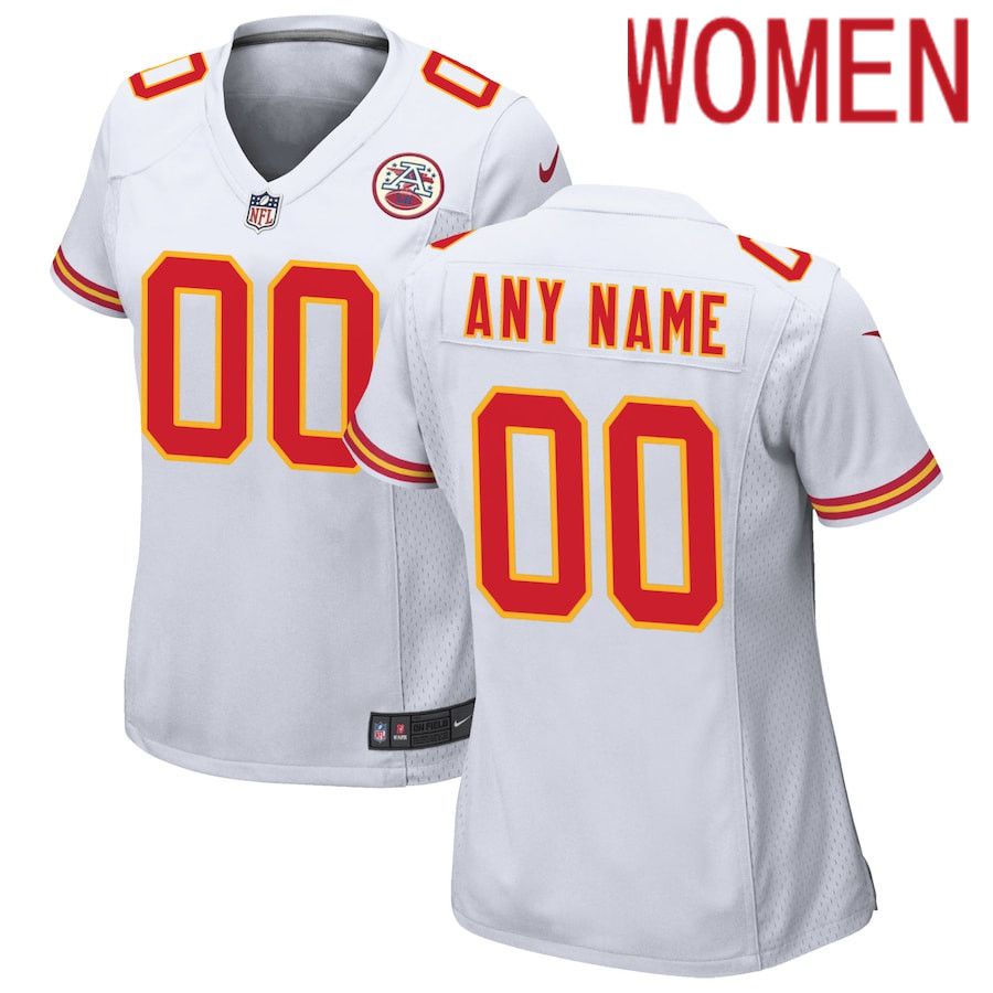 Cheap Women Kansas City Chiefs Nike White Custom Game NFL Jersey